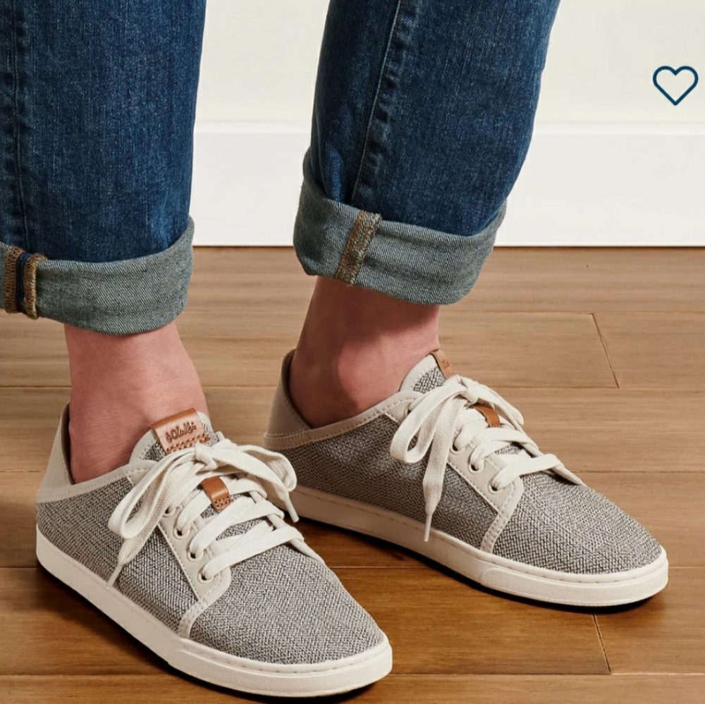 Olukai Women's Pehuea Li Lace Up Sneaker Shoe Size 7.5
